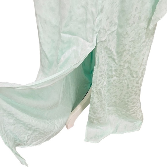 Zadig & Voltaire Medium Reen Ruffle Neck Silk Maxi Dress Mint Green $578 NWT - Picture 9 of 16